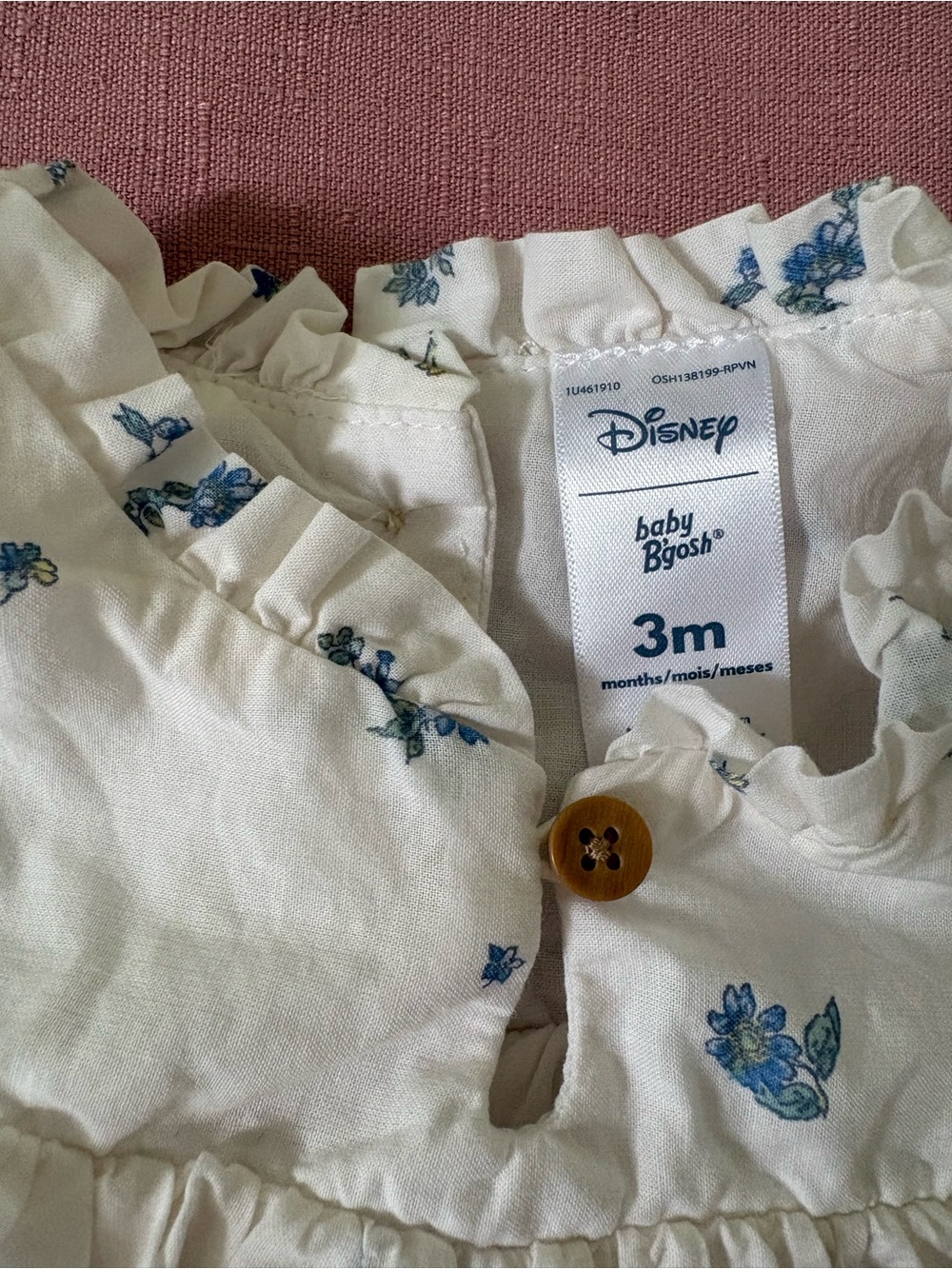🌸 Baby Girl Embroidered Floral White Top & Denim Shorts Set - Picture 3 of 4